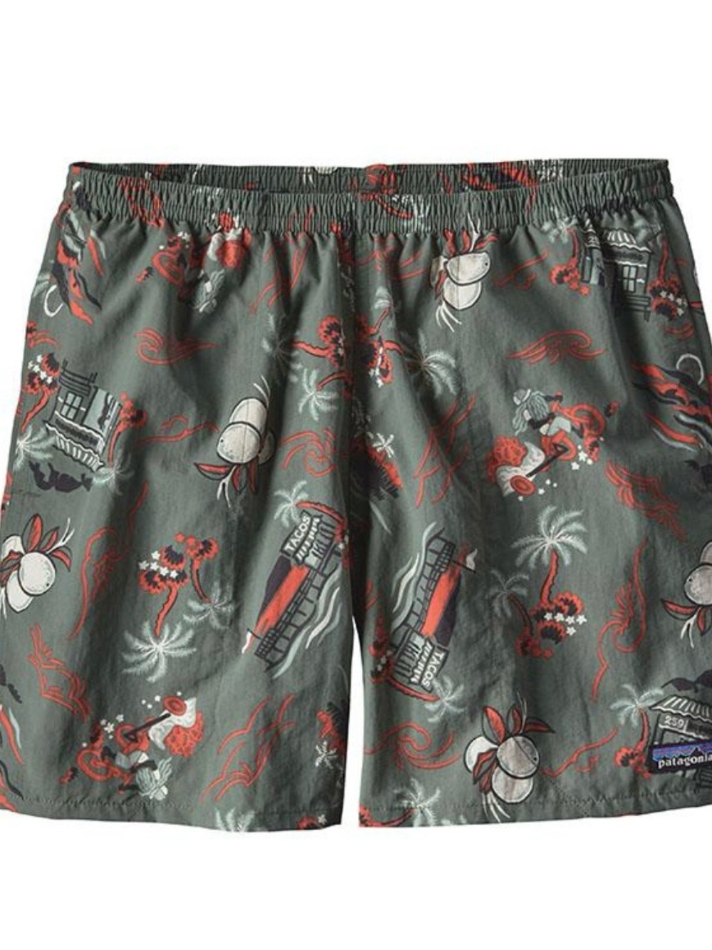 Patagonia Baggies 5” Shorts Men’s Medium C Street Tacos Print Lined Swim Trunks